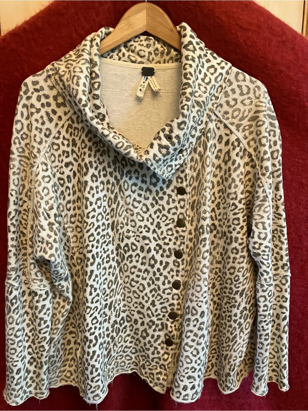 We The Free Cream Leopard-Print Button-Front Jacket